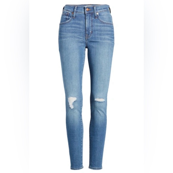 New MADEWELL 9" High Rise Skinny Jeans In Wilcrest Wash Size 32 - Picture 3 of 16